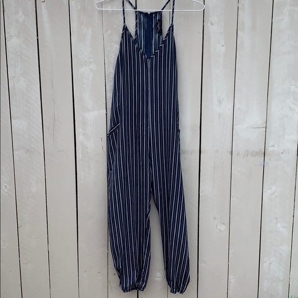 Dress Forum Pants & Jumpsuits 345 Navy And White Pinstripe Jumpsuit
